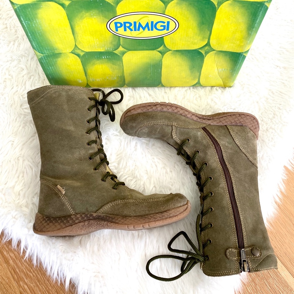 NWOT Primigi Enora Olive Green Suede Girls Boots